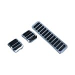 Pedalabdeckung 3er Set (Kupplung, Bremse und Gas), chrom/schwarzes Gummi
