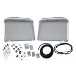 Safari windows, front, polished aluminium