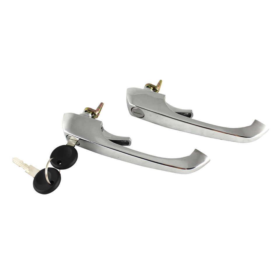 11667 Door Handle with keys, chrome, as pair - Imagen 1