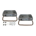 Aluminium-Ventildeckel mit Schrauben, Montagesatz und Gummis, als Paar