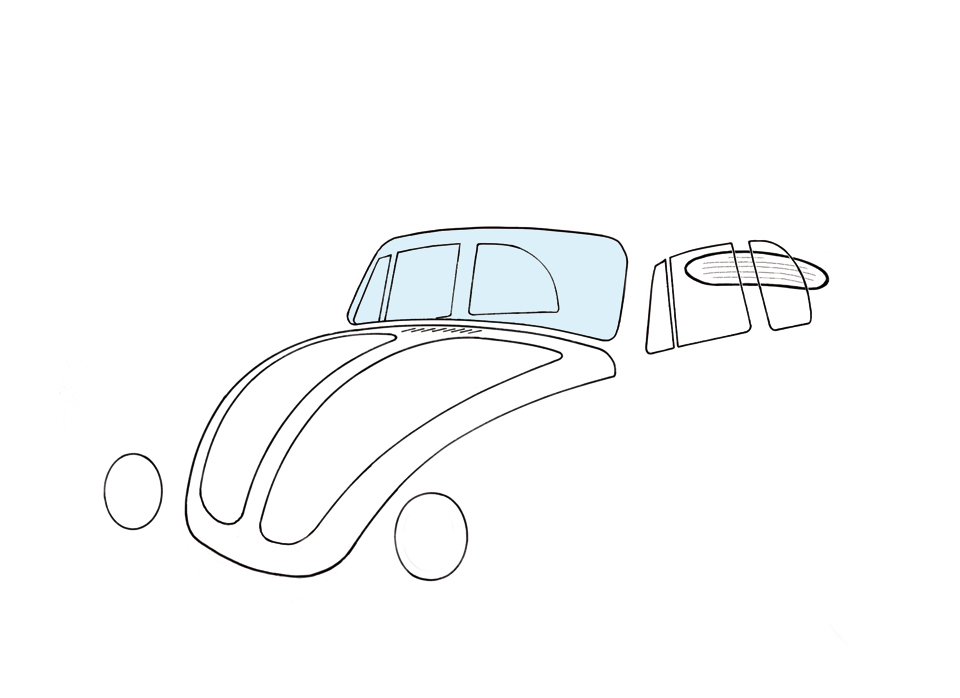 Pare-brise Windshield, convertible, clear - Image 1