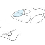 Door window right - Karmann Ghia coupé 08/59-