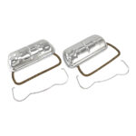 Couvercle de soupape chromé de type stock avec clips, par paire
