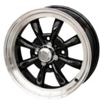 Wheel 8 spoke, black, 4 lug (4x130), 5.5 x 15", ET +30