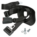 Lap belt black universal extra long with E-mark (1) - Imagen 2