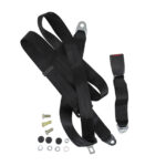 Seatbelt 3-point black, universal, with E-mark, each