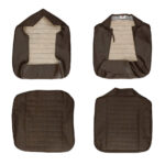 Seat cover set front, brown - walkthrough, Basket weave (horizontal seams)