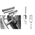 Caches de support de pare-chocs chromés, avant/arrière