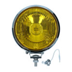 Foco delantero cromado, cristal amarillo