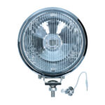 Foco delantero cromado, cristal transparente