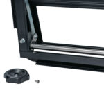 Westfalia louvre window slidingdoor complete, black, knob left – Bild 4